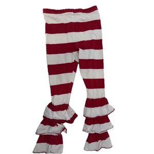Sofia May Red‎ Striped Ruffle Pants Girls Size 3XL